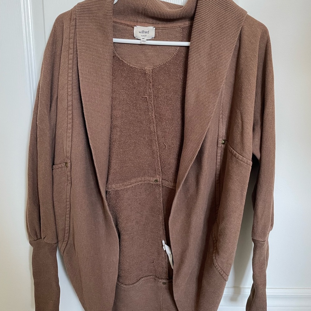 Wilfred Taupe Open-Front Cardigan